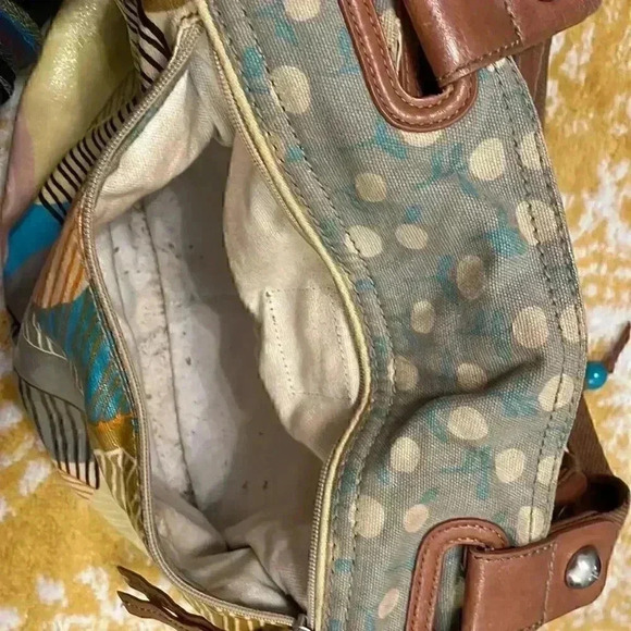 Fossil key per wax cloth, canvas leather shoulder mod bag - Picture 7 of 9